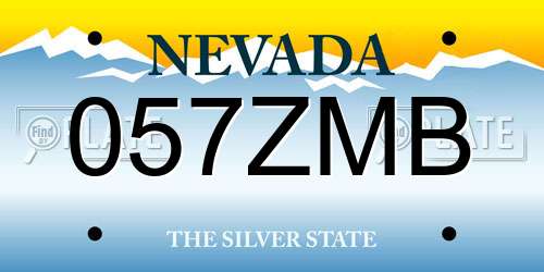 057ZMB Nevada License Plate