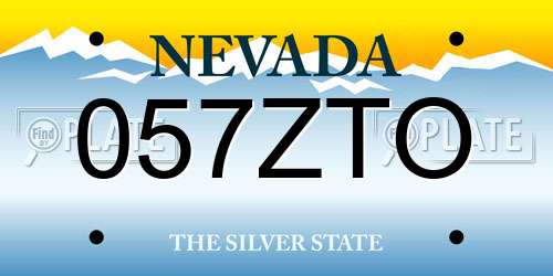 057ZTO Nevada License Plate