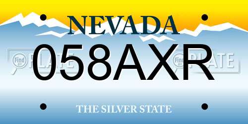 058AXR Nevada License Plate
