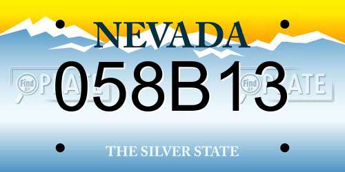 058B13 Nevada License Plate