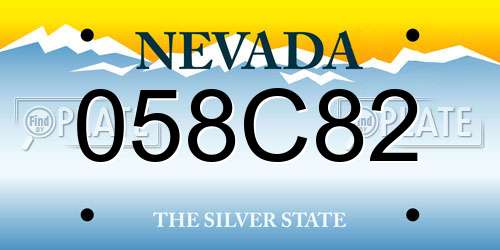 058C82 Nevada License Plate