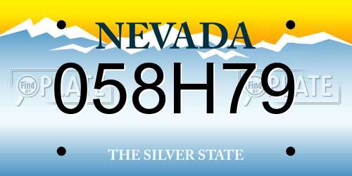 058H79 Nevada License Plate
