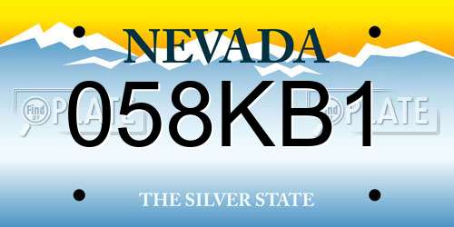 058KB1 Nevada License Plate
