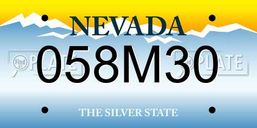 058M30 Nevada License Plate