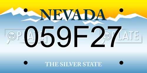 059F27 Nevada License Plate