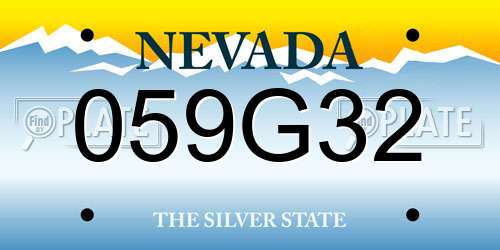 059G32 Nevada License Plate