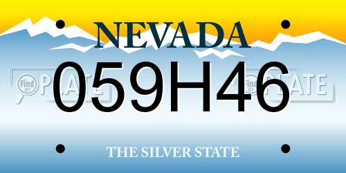 059H46 Nevada License Plate