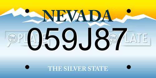 059J87 Nevada License Plate