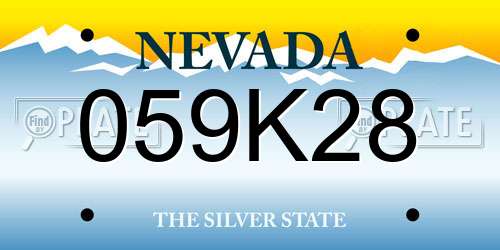 059K28 Nevada License Plate