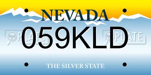 059KLD Nevada License Plate