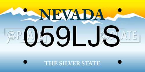 059LJS Nevada License Plate