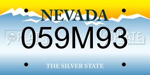 059M93 Nevada License Plate