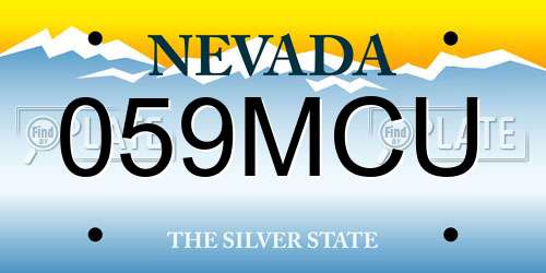 059MCU Nevada License Plate