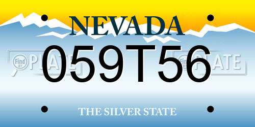 059T56 Nevada License Plate