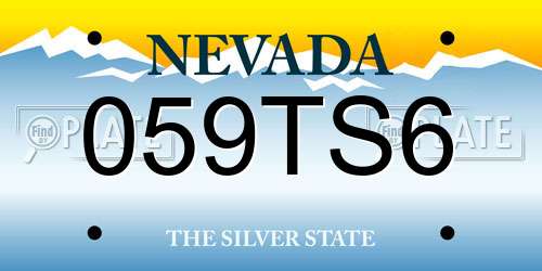 059TS6 Nevada License Plate