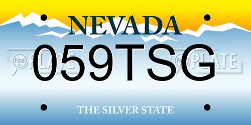 059TSG Nevada License Plate