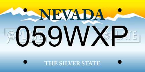 059WXP Nevada License Plate