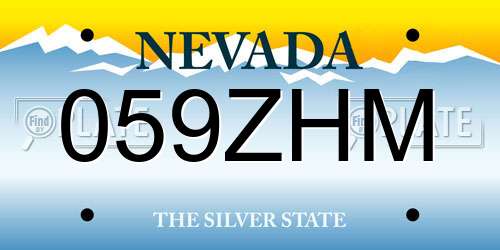 059ZHM Nevada License Plate