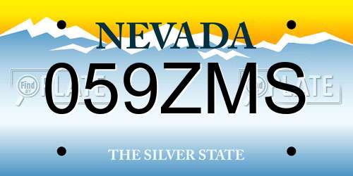 059ZMS Nevada License Plate