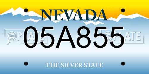 05A855 Nevada License Plate