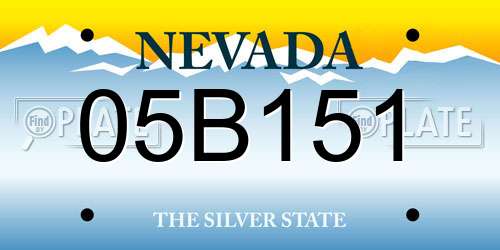 05B151 Nevada License Plate