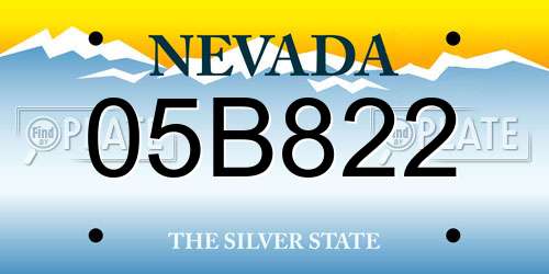 05B822 Nevada License Plate