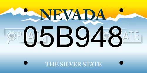 05B948 Nevada License Plate