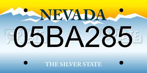 05BA285 Nevada License Plate