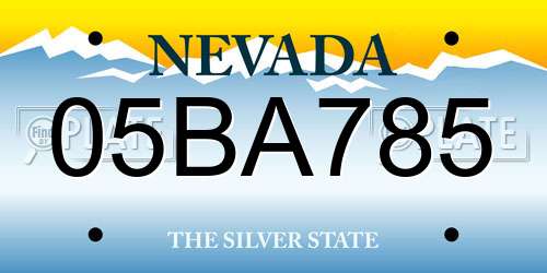05BA785 Nevada License Plate