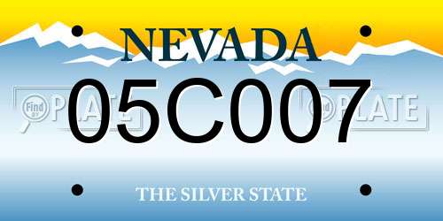 05C007 Nevada License Plate