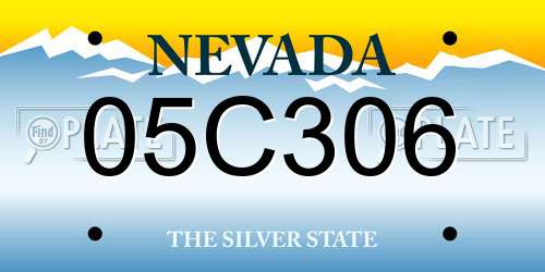 05C306 Nevada License Plate