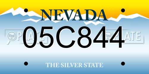 05C844 Nevada License Plate