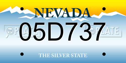 05D737 Nevada License Plate