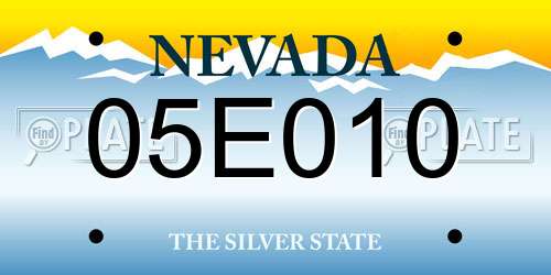05E010 Nevada License Plate
