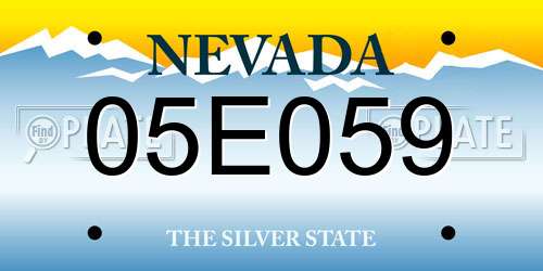 05E059 Nevada License Plate