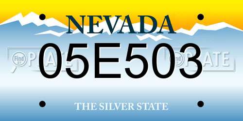 05E503 Nevada License Plate