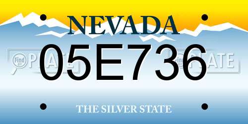 05E736 Nevada License Plate