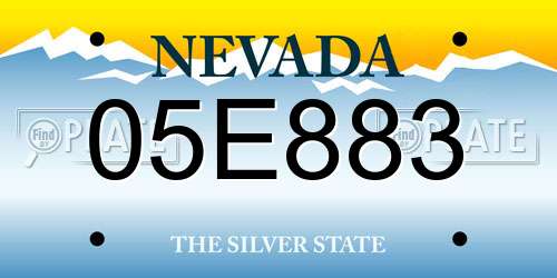 05E883 Nevada License Plate