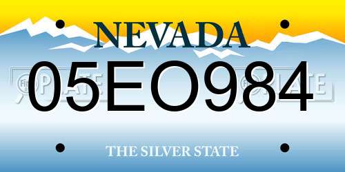 05EO984 Nevada License Plate