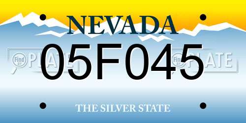 05F045 Nevada License Plate