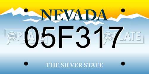 05F317 Nevada License Plate