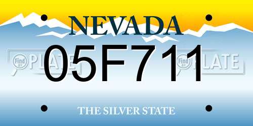 05F711 Nevada License Plate