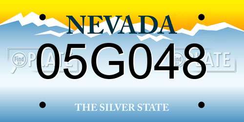 05G048 Nevada License Plate