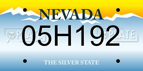 05H192 Nevada License Plate