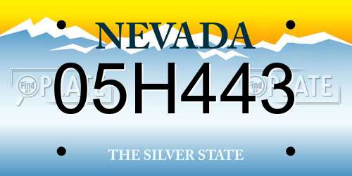 05H443 Nevada License Plate