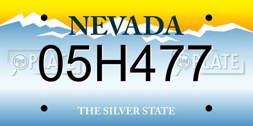 05H477 Nevada License Plate