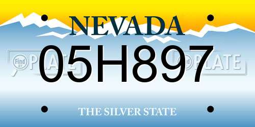 05H897 Nevada License Plate