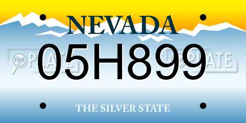 05H899 Nevada License Plate