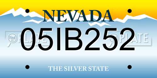 05IB252 Nevada License Plate