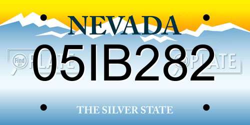 05IB282 Nevada License Plate